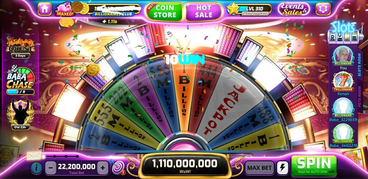 10WIN casino presented on mobile device in Pakistan with slots and live games